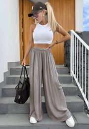 Viskosbyxa flytande Taupe
